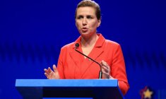 La Première ministre danoise Mette Frederiksen, à Tirana, le 16 mai 2025 ( AFP / ADNAN BECI )