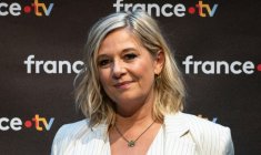 L'animatrice Flavie Flament au siège de France Télévisions à Paris, le 6 février 2025 ( AFP / Xavier GALIANA )